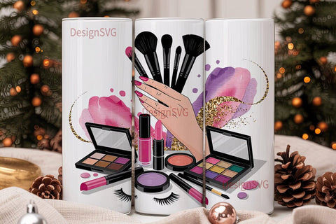Makeup Glam 20oz Tumbler Wrap Sublimation DesignSVG 