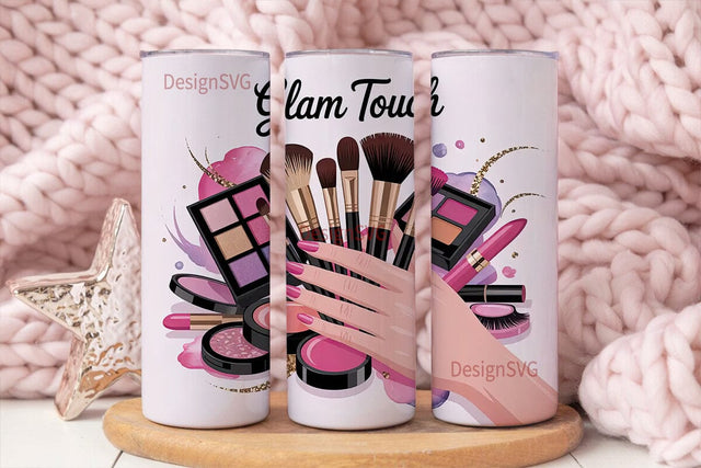 Makeup Glam 20oz Tumbler Wrap Sublimation DesignSVG 