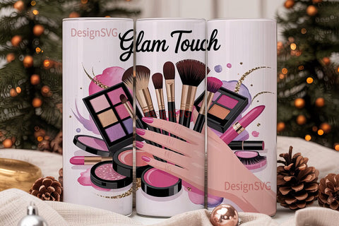 Makeup Glam 20oz Tumbler Wrap Sublimation DesignSVG 