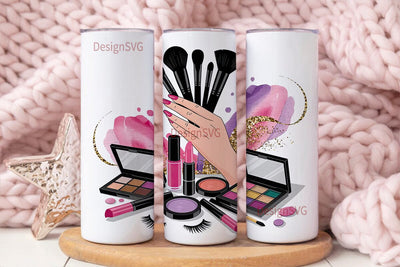 Makeup Glam 20oz Tumbler Wrap Sublimation DesignSVG 