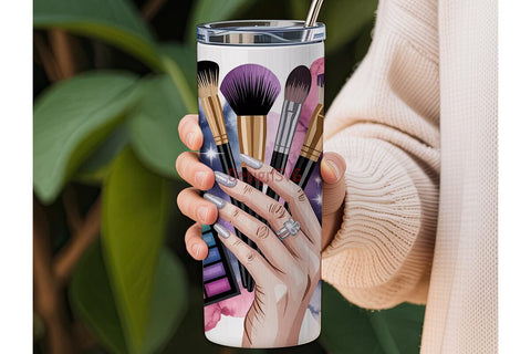 Makeup Glam 20oz Tumbler Wrap Sublimation DesignSVG 