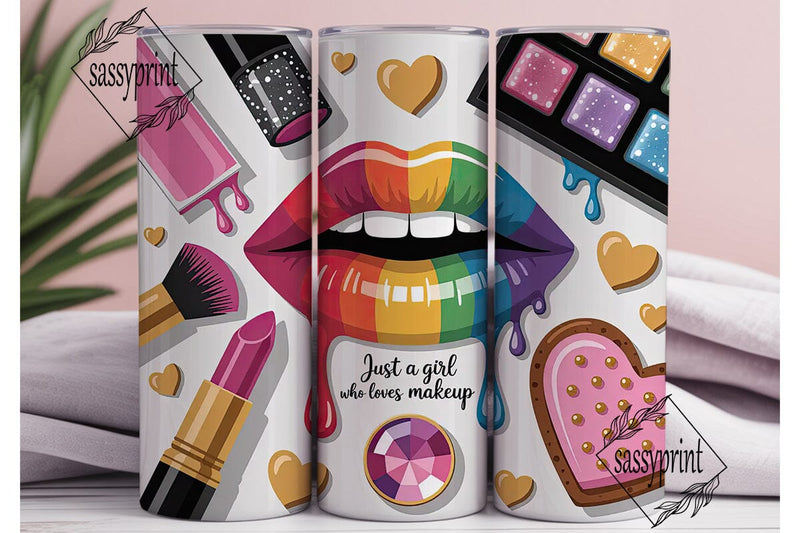 Makeup Lover 20oz Tumbler Wrap Sublimation sassyprint 