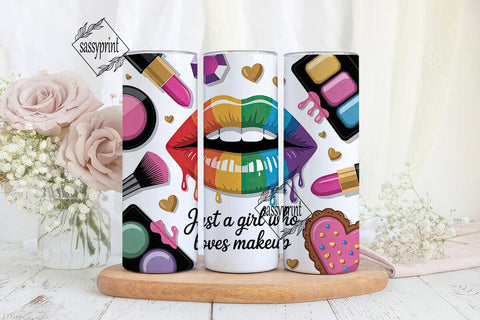 Makeup Lover 20oz Tumbler Wrap Sublimation sassyprint 