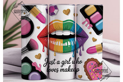 Makeup Lover 20oz Tumbler Wrap Sublimation sassyprint 