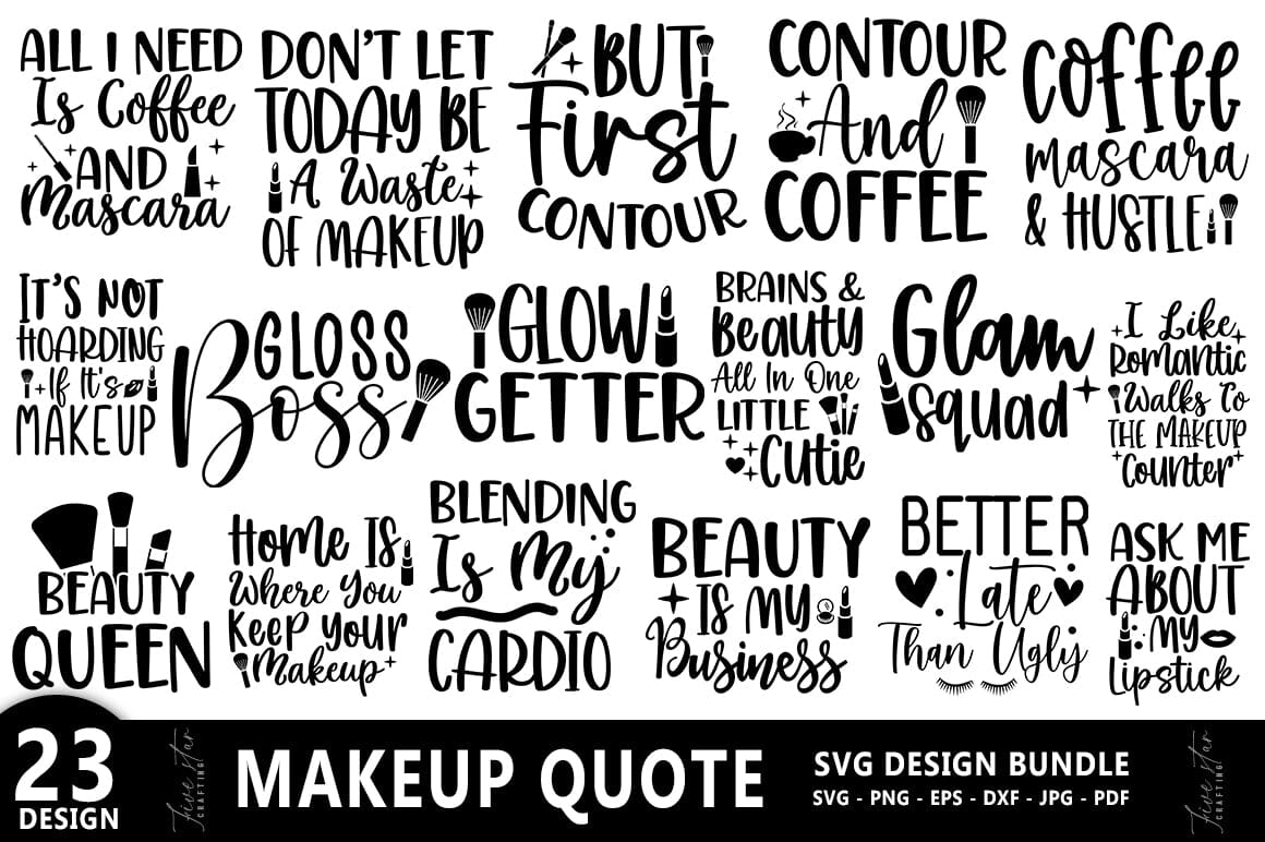 Makeup Quotes Svg Bundle So Fontsy