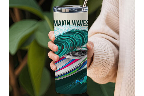 Makin Waves 20oz Tumbler Wrap Sublimation DesignSVG 