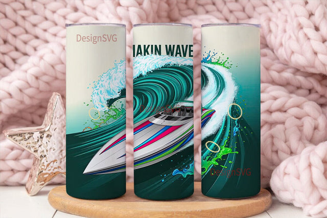 Makin Waves 20oz Tumbler Wrap Sublimation DesignSVG 