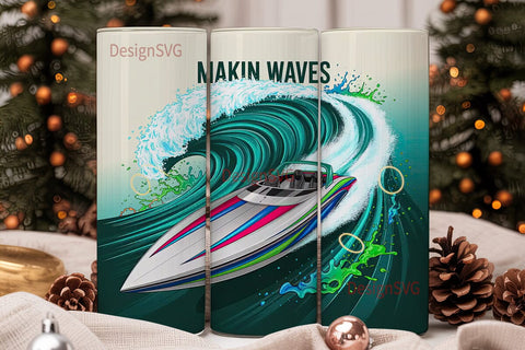 Makin Waves 20oz Tumbler Wrap Sublimation DesignSVG 