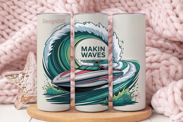 Makin Waves 20oz Tumbler Wrap Sublimation DesignSVG 