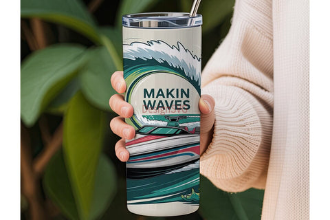 Makin Waves 20oz Tumbler Wrap Sublimation DesignSVG 