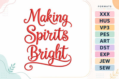 Making Spirits Bright Christmas Embroidery Design Embroidery/Applique DESIGNS sg embroidery 