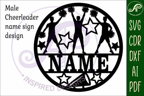 Male cheerleader name wall art sign SVG APInspireddesigns 