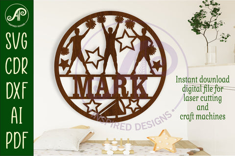 Male cheerleader name wall art sign SVG APInspireddesigns 