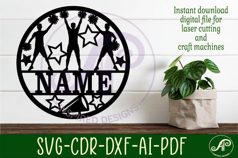 Male cheerleader name wall art sign SVG APInspireddesigns 