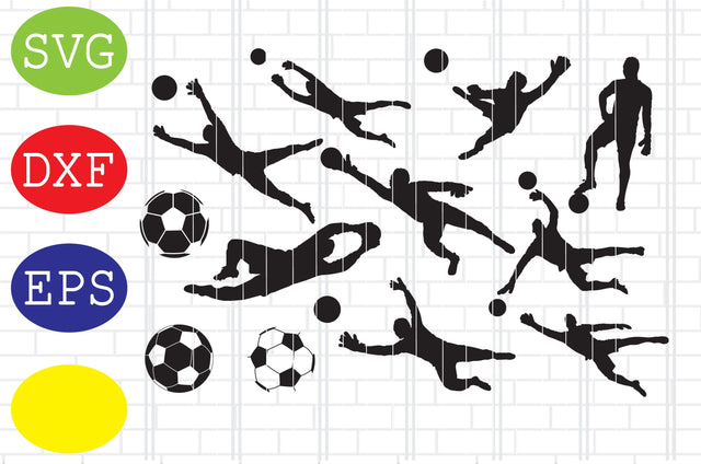 Male Goalkeeper Soccer Svg, Sport Silhouette Svg, Ball Illustration Svg, Jpg, Eps, Dxf Files SVG DigitalSvgFiles 