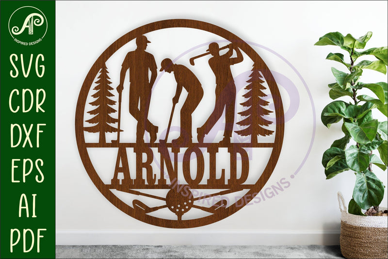 Male Golfer name wall art sign, SVG personalized SVG APInspireddesigns 