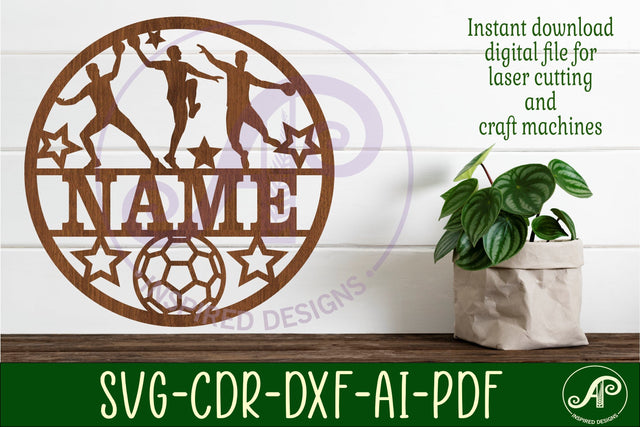 Male Handball name sign svg laser cut template SVG APInspireddesigns 