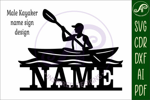 Male Kayak name wall art sign SVG APInspireddesigns 