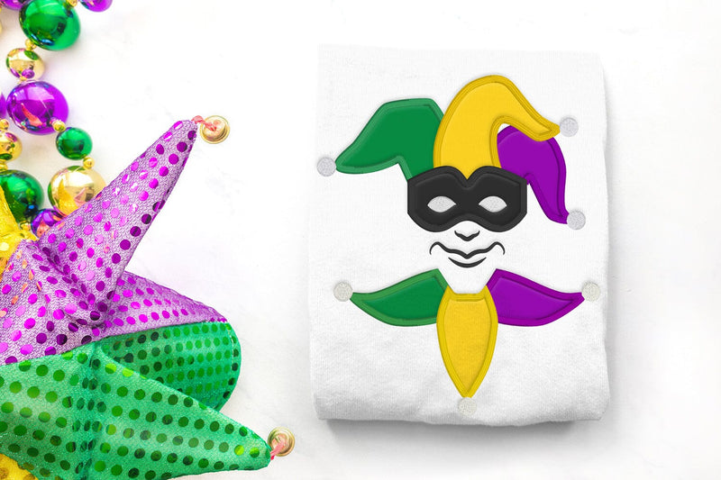 Male Mardi Gras Jester Applique Embroidery Embroidery/Applique DESIGNS Designed by Geeks 
