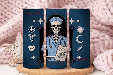 Male Nurse Skeleton 20oz Tumbler Wrap Sublimation DesignSVG 