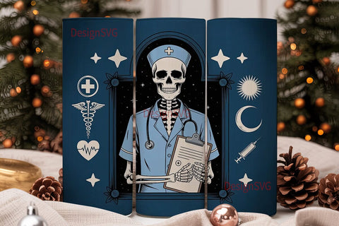 Male Nurse Skeleton 20oz Tumbler Wrap Sublimation DesignSVG 