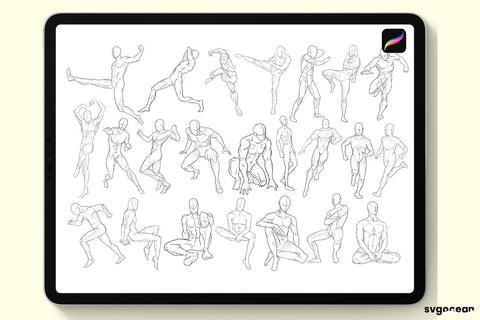 Male Pose Procreate Brushes SVG SvgOcean 