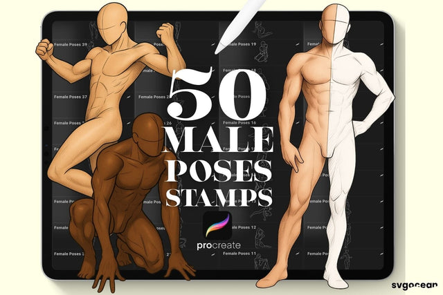 Male Pose Procreate Brushes SVG SvgOcean 