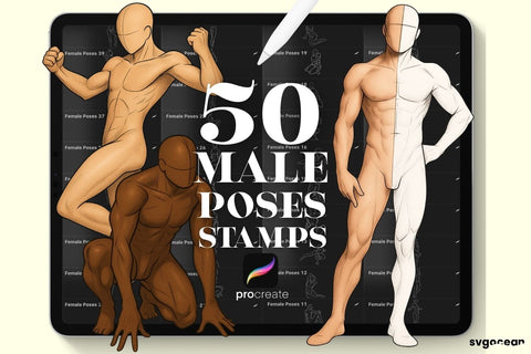 Male Pose Procreate Brushes SVG SvgOcean 
