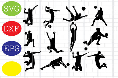 Male Volleyball Player Svg, Volleyball Svg, Volleyball Cut Files, Game Day Svg, Jpg, Eps, Dxf Files SVG DigitalSvgFiles 
