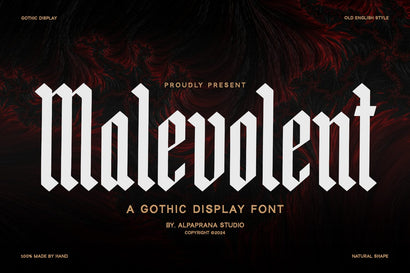 Malevolent - Display Font Font Alpaprana Studio 
