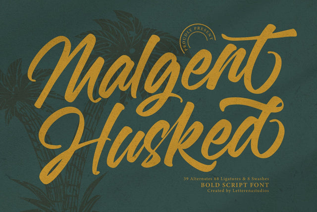 Malgent Husked - Bold Script Font Font Letterena Studios 