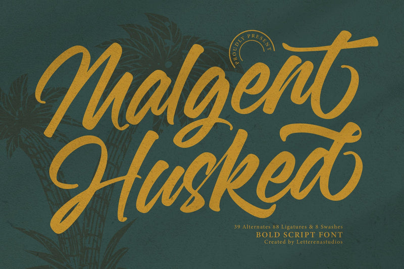 Malgent Husked - Bold Script Font Font Letterena Studios 