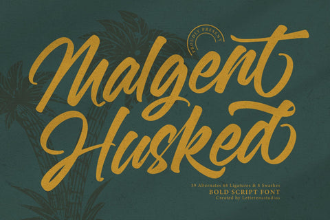 Malgent Husked - Bold Script Font Font Letterena Studios 