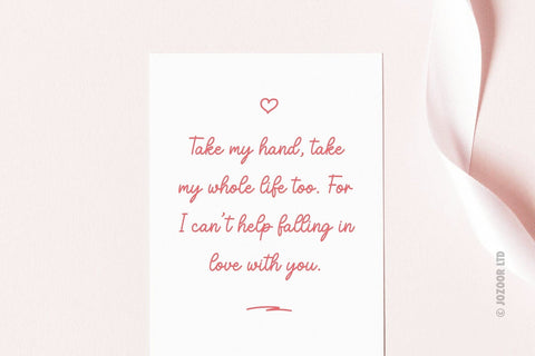 Malia Love You - Lovely Script Font Font Jozoor 