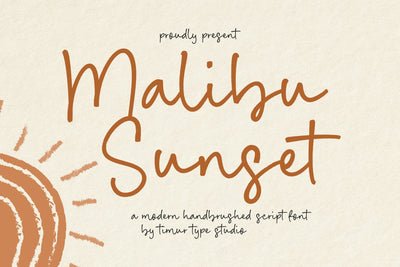 Malibu Sunset - Modern Handbrushed Script Font Font Timur type 