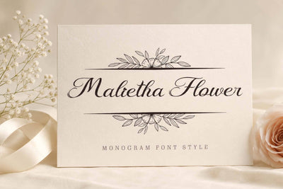 Malietha Flower Monogram Font Prasetya Letter 
