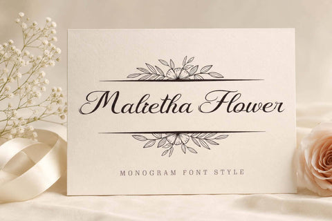 Malietha Flower Monogram Font Prasetya Letter 