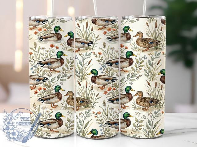 Mallard Duck Pattern 20oz Tumbler, Mallard Duck Pattern, Mallard Duck Tumbler, Mallard Duck PNG, Duck Pattern Tumbler, Mallard Tumbler, Duck Tumbler Wrap, 20oz Tumbler Wrap Sublimation ToriDesigns 