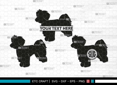 Maltese Dog Monogram, Maltese Dog Silhouette, Dog SVG, Dog Breeds Svg, Maltese Svg, Cute Puppy Svg, Bichon Frise Svg, SB00564 SVG ETC Craft 