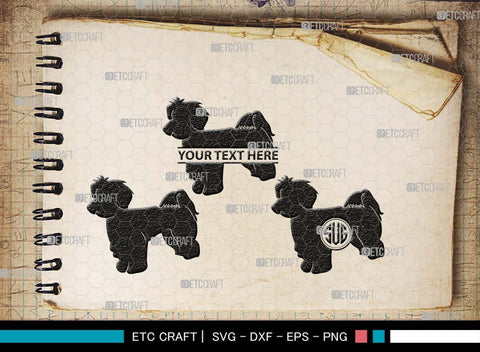 Maltese Dog Monogram, Maltese Dog Silhouette, Dog SVG, Dog Breeds Svg, Maltese Svg, Cute Puppy Svg, Bichon Frise Svg, SB00564 SVG ETC Craft 