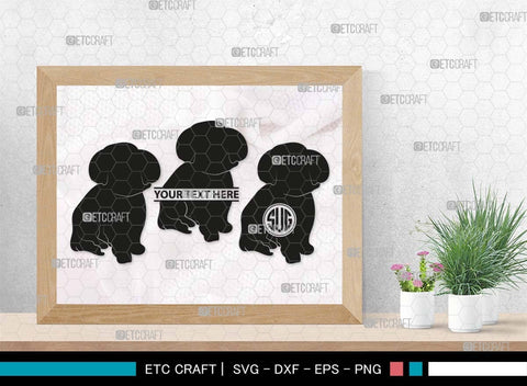 Maltese Dog Monogram, Maltese Dog Silhouette, Dog SVG, Dog Breeds Svg, Maltese Svg, Cute Puppy Svg, Bichon Frise Svg, SB00564 SVG ETC Craft 