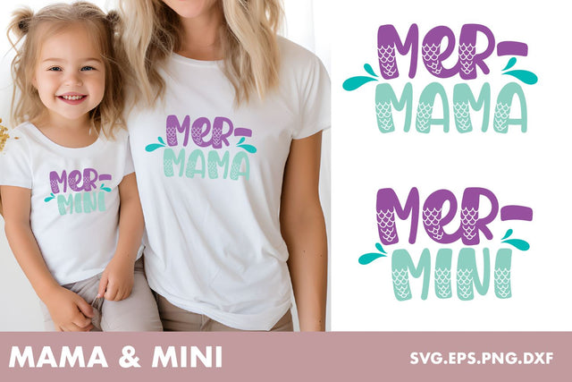 Mama and Mini SVG Designs | Mermaid SVG SVG Petunia Digital Design 