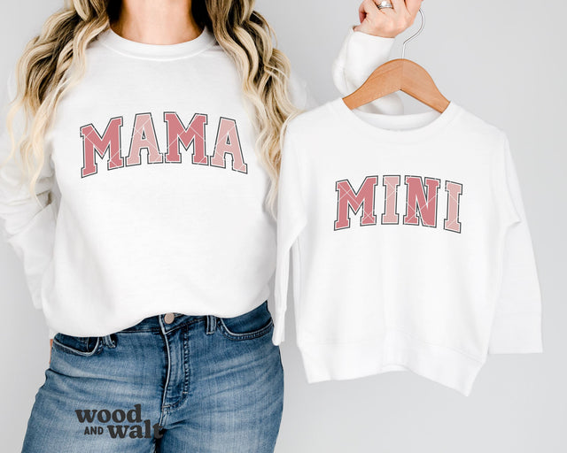 Mama And Mini SVG | Varsity Mommy And Me SVG SVG Wood And Walt 