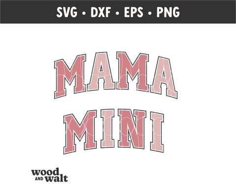 Mama And Mini SVG | Varsity Mommy And Me SVG SVG Wood And Walt 