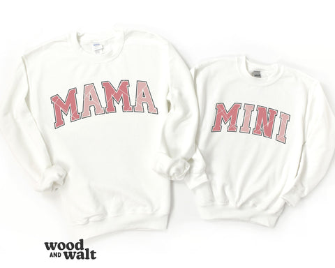 Mama And Mini SVG | Varsity Mommy And Me SVG SVG Wood And Walt 