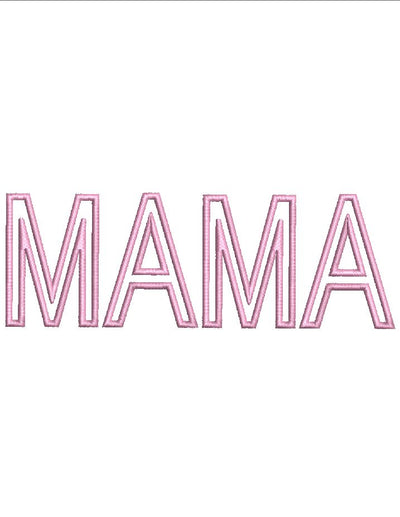 Mama Applique Embroidery Design , 3 Sizes - File formats in pes,dst,jef,xxx,exp,vip,vp3, applique , Mom, momma, Mother’s Day, mama, mom Embroidery/Applique DESIGNS AestheticdesignsE 