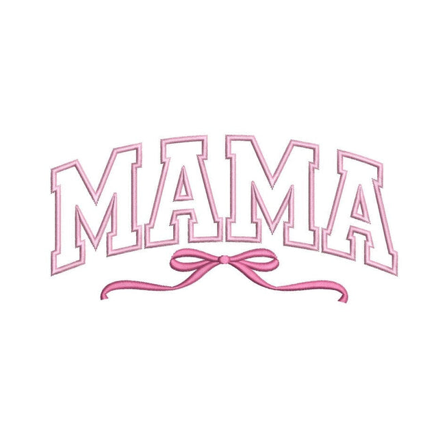 Mama Applique Pink Bow Embroidery Design, Mother's Day Machine Embroidery, 4 sizes, Instant Download Embroidery/Applique DESIGNS Nino Nadaraia 
