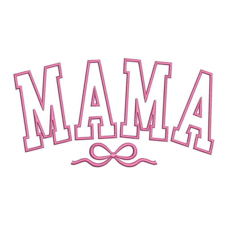 Mama Applique Pink Bow Embroidery Design, Mother's Day Machine Embroidery, 4 sizes, Instant Download Embroidery/Applique DESIGNS Nino Nadaraia 