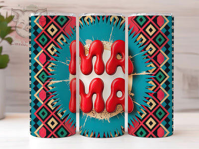 Mama Aztec Leopard Boho Glitter Tumbler, Aztec Leopard Tumbler PNG, Glitter Tumbler Sublimation, 20oz Skinny Tumbler Design, Boho Mama Tumbler Wrap, Western Glitter Tumbler Sublimation Lara' s Designs 