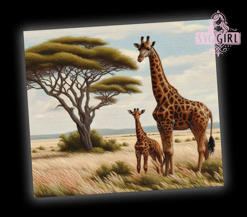 Mama Baby Giraffe 20oz Tumbler Wrap Sublimation Design, Straight Tapered Tumbler Wrap, Giraffes Tumbler Png, Instant Digital Download Sublimation SvggirlplusArt 